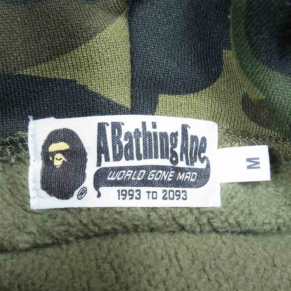A BATHING APE アベイシングエイプ 001ZPE801015X BAPE 裏起毛 カモ 迷彩 フルジップ スウェット カーキ系 M【中古】