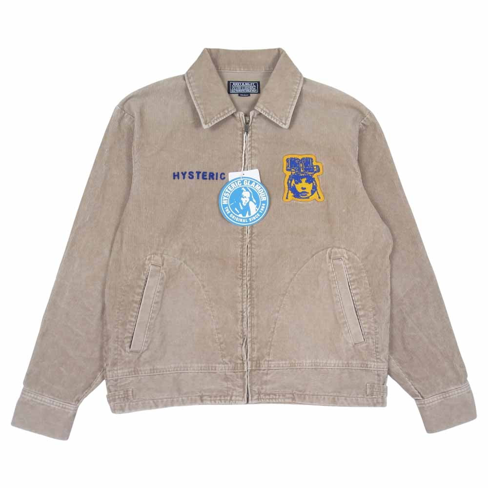 HYSTERIC GLAMOUR ヒステリックグラマー 02213AH04310 HYSTERIC YOUTH刺繍 カレッジシャツ ベージュ系 M【新古品】【未使用】【中古】