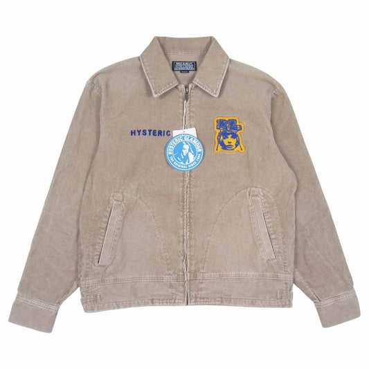 HYSTERIC GLAMOUR ヒステリックグラマー 02213AH04310 HYSTERIC YOUTH刺繍 カレッジシャツ ベージュ系 M【新古品】【未使用】【中古】