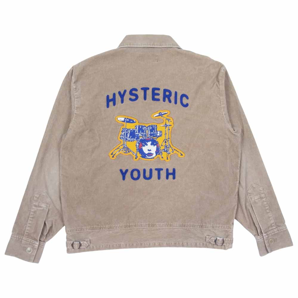 HYSTERIC GLAMOUR ヒステリックグラマー 02213AH04310 HYSTERIC YOUTH刺繍 カレッジシャツ ベージュ系 M【新古品】【未使用】【中古】