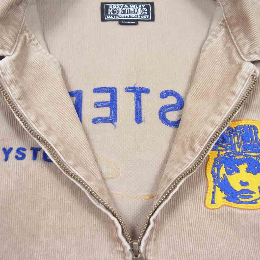 HYSTERIC GLAMOUR ヒステリックグラマー 02213AH04310 HYSTERIC YOUTH刺繍 カレッジシャツ ベージュ系 M【新古品】【未使用】【中古】
