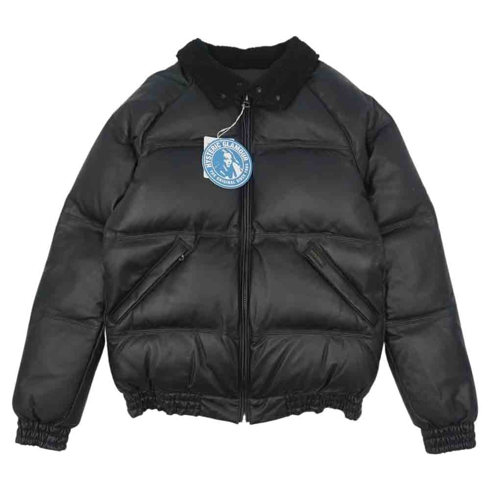HYSTERIC GLAMOUR ヒステリックグラマー 02183LB01296 Leather Down Jacket レザー ダウンジャケット ブラック系 S【新古品】【未使用】【中古】