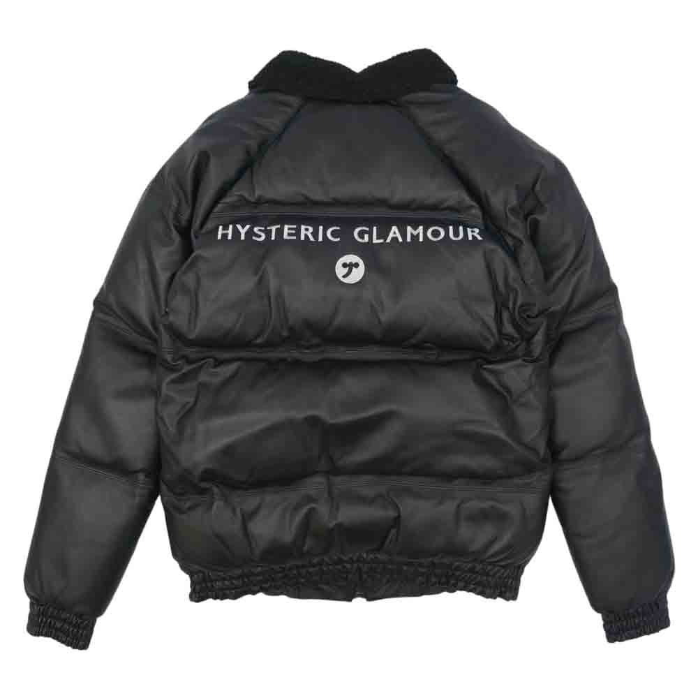 HYSTERIC GLAMOUR ヒステリックグラマー 02183LB01296 Leather Down Jacket レザー ダウンジャケット ブラック系 S【新古品】【未使用】【中古】