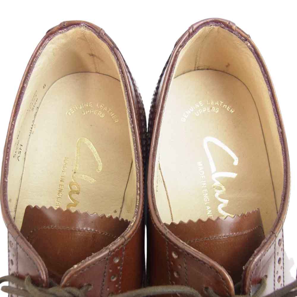 Clarks クラークス 3145T 英国製 ウイングチップ シューズ ブラウン系 5【中古】