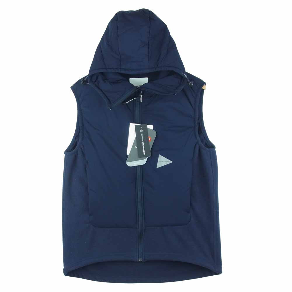 アンドワンダー AW-JT992 TWILL FLEECE VEST ツイル フリース ベスト 日本製 ネイビー系 4【中古】
