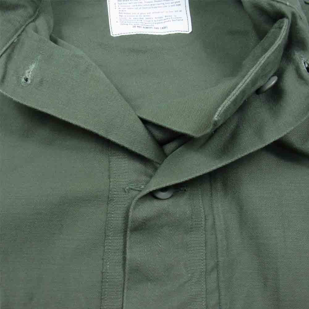 ミリタリー 1987年製 CHEMICAL PROTECTIVE LINER SHIRT ケミカルプロテクティブ 化学保護 ライナー シャツ グリーン系 L【中古】