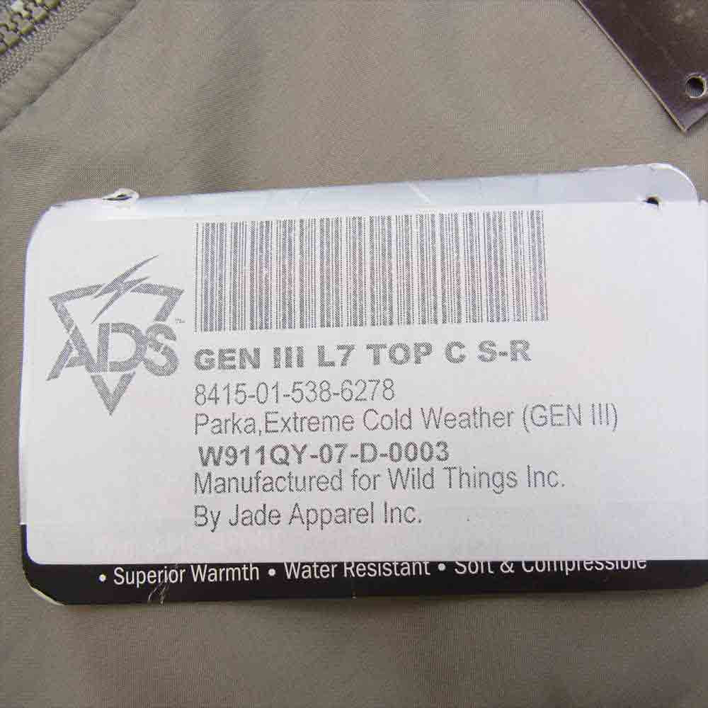 ミリタリー 8415-01-538-6278 00s WILDTHINGS社製 ECWCS GEN3 LEVEL7 EXTREME COLD WEATHER PARKA ハッピースーツ ミリタリー ジャケット S-R【中古】
