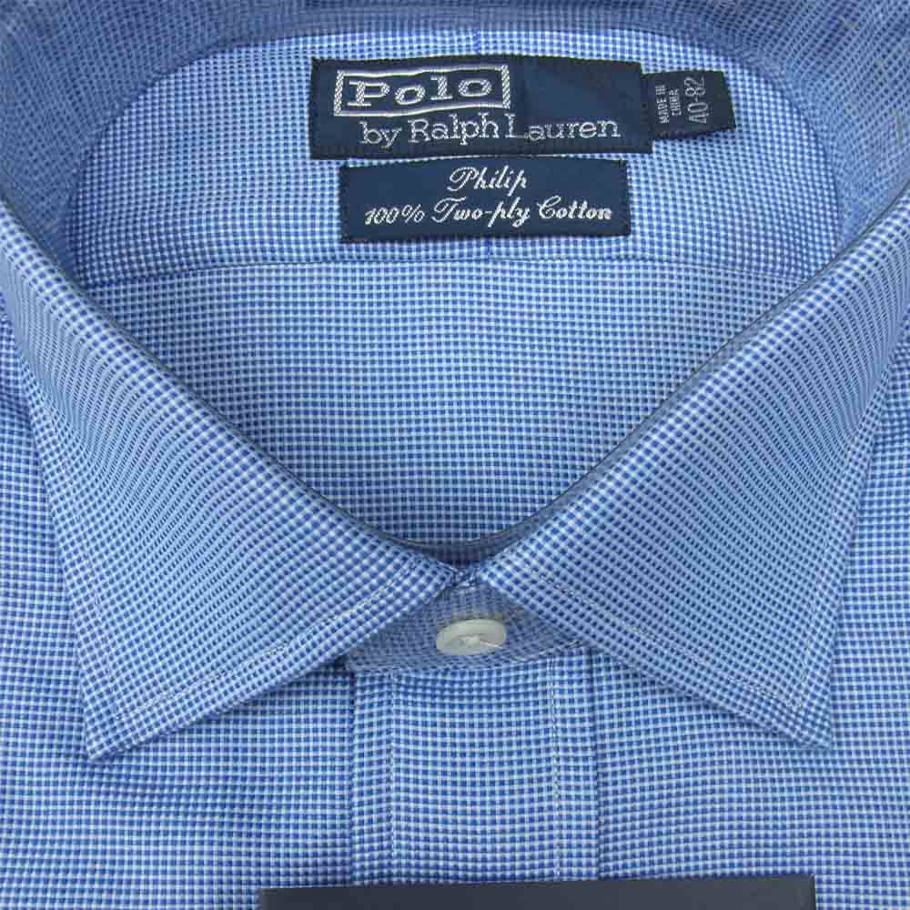 POLO RALPH LAUREN ポロ・ラルフローレン チェック 長袖 シャツ ブルー系 40～82【新古品】【未使用】【中古】