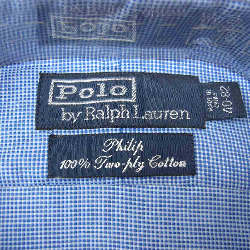 POLO RALPH LAUREN ポロ・ラルフローレン チェック 長袖 シャツ ブルー系 40～82【新古品】【未使用】【中古】