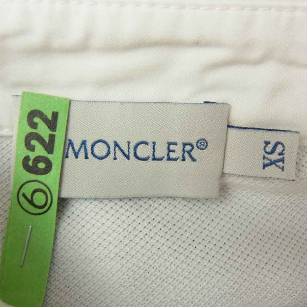 MONCLER モンクレール 83270-01 エポレット付 鹿の子 半袖 ポロシャツ ホワイト系 XS【中古】