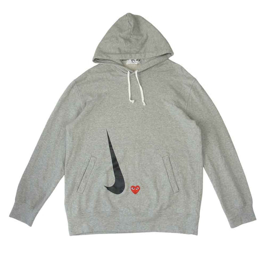 COMME des GARCONS コムデギャルソン PLAY × NIKE 21SS AE-T404 Hoodie パーカー グレー系 XXL【中古】