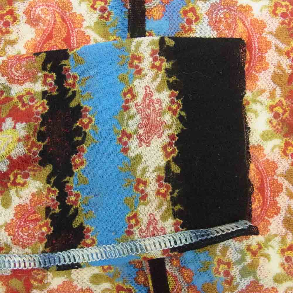 JEAN-PAUL GAULTIER ジャンポールゴルチエ MAILLE 国内正規品 イタリア製 ペイズリー柄 ストレッチ シースルー ブラウス シャツ マルチカラー系 M【中古】