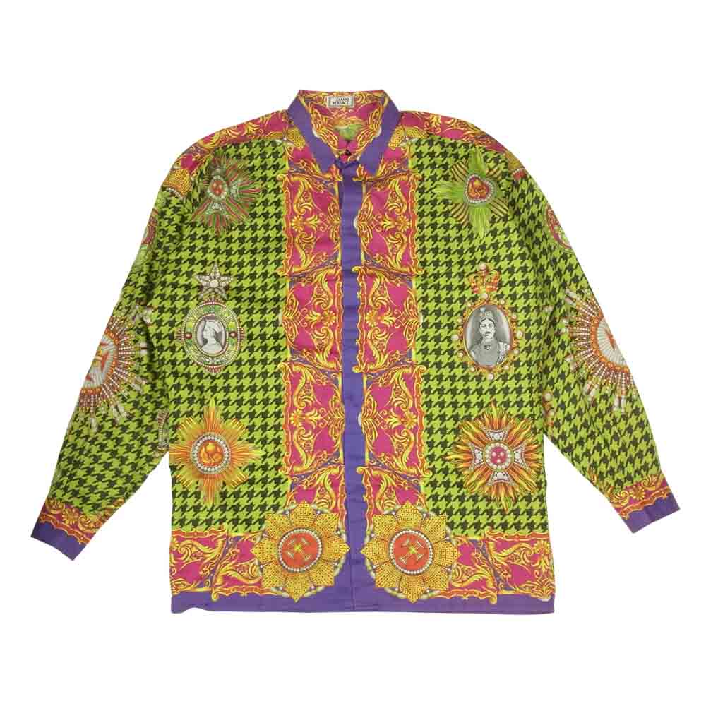 Gianni Versace ジャンニ・ヴェルサーチ イタリア製 バロック総柄 コットン 比翼 シャツ マルチカラー系 46【中古】