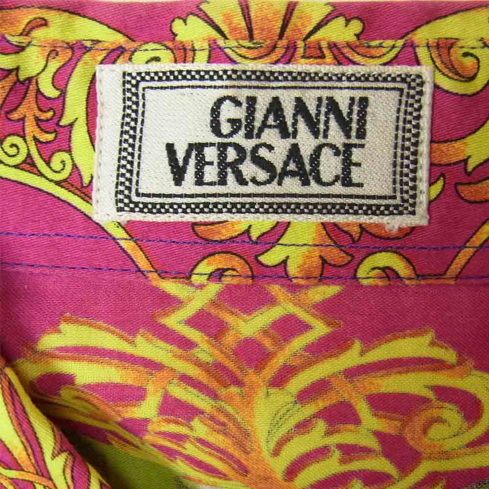 Gianni Versace ジャンニ・ヴェルサーチ イタリア製 バロック総柄 コットン 比翼 シャツ マルチカラー系 46【中古】