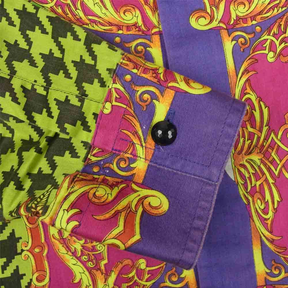 Gianni Versace ジャンニ・ヴェルサーチ イタリア製 バロック総柄 コットン 比翼 シャツ マルチカラー系 46【中古】