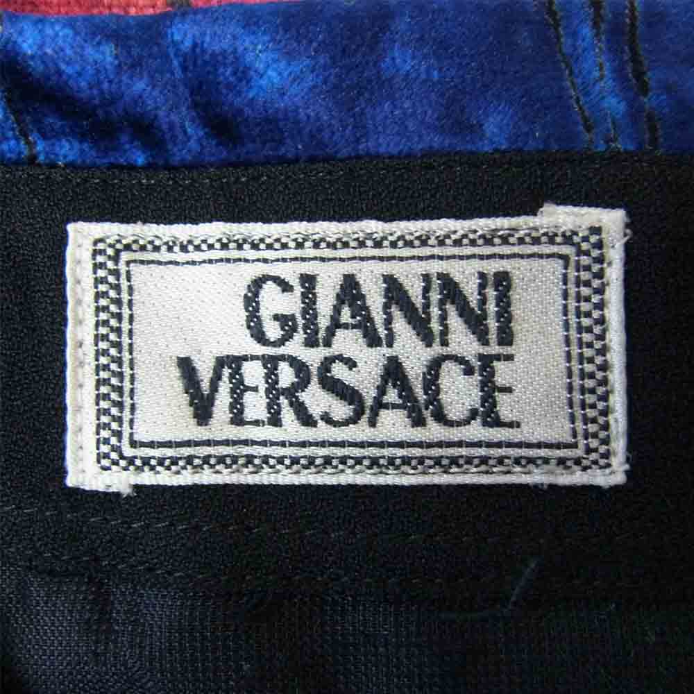 Gianni Versace ジャンニ・ヴェルサーチ イタリア製 シルク混ベルベット フラワー総柄 比翼 シャツ マルチカラー系 48【中古】