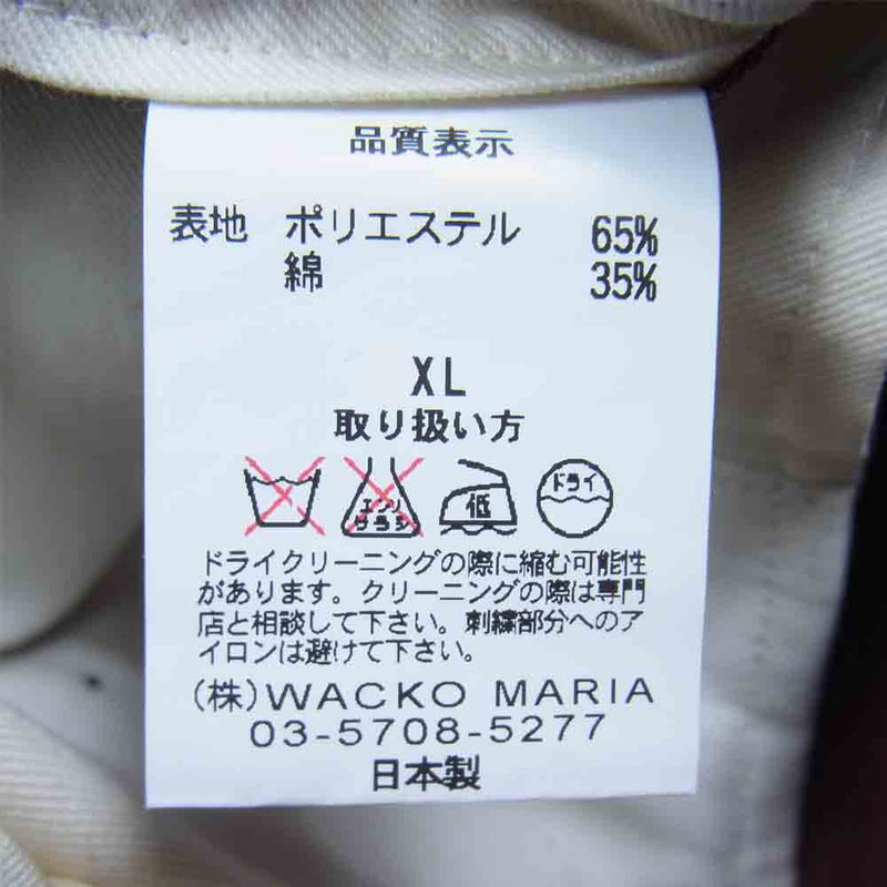 WACKO MARIA ワコマリア T/C PANTS チェーン刺繍 ロゴ ツイル チノパンツ バーガンディ XL【中古】