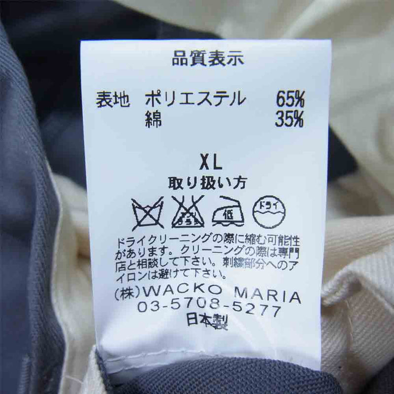 WACKO MARIA ワコマリア T/C PANTS チェーン刺繍 ロゴ ツイル チノパンツ グレー系 XL【中古】