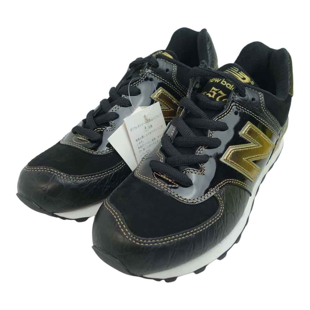 NEW BALANCE ニューバランス M574 BKG × ミタスニーカーズ × ヴィクティム Victim ローカットスニーカー ブラック系 ゴールド系 29【新古品】【未使用】【中古】