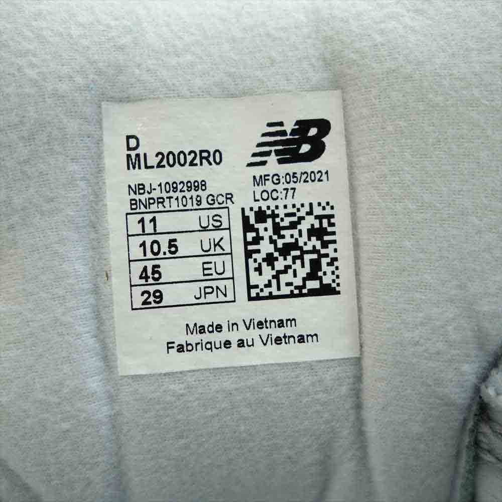 NEW BALANCE ニューバランス ML2002R0 ランニングシューズ ローカットスニーカー グレー系 29【新古品】【未使用】【中古】