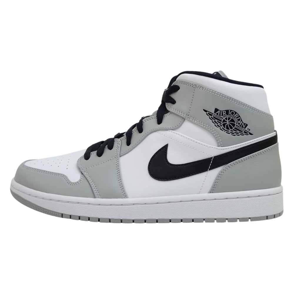 NIKE ナイキ 554724-092 AIR JORDAN 1 MID LIGHT SMOKE GRAY エア ジョーダン ワン ミッド スモーク グレー スニーカー ホワイト系 グレー系 29㎝【新古品】【未使用】【中古】