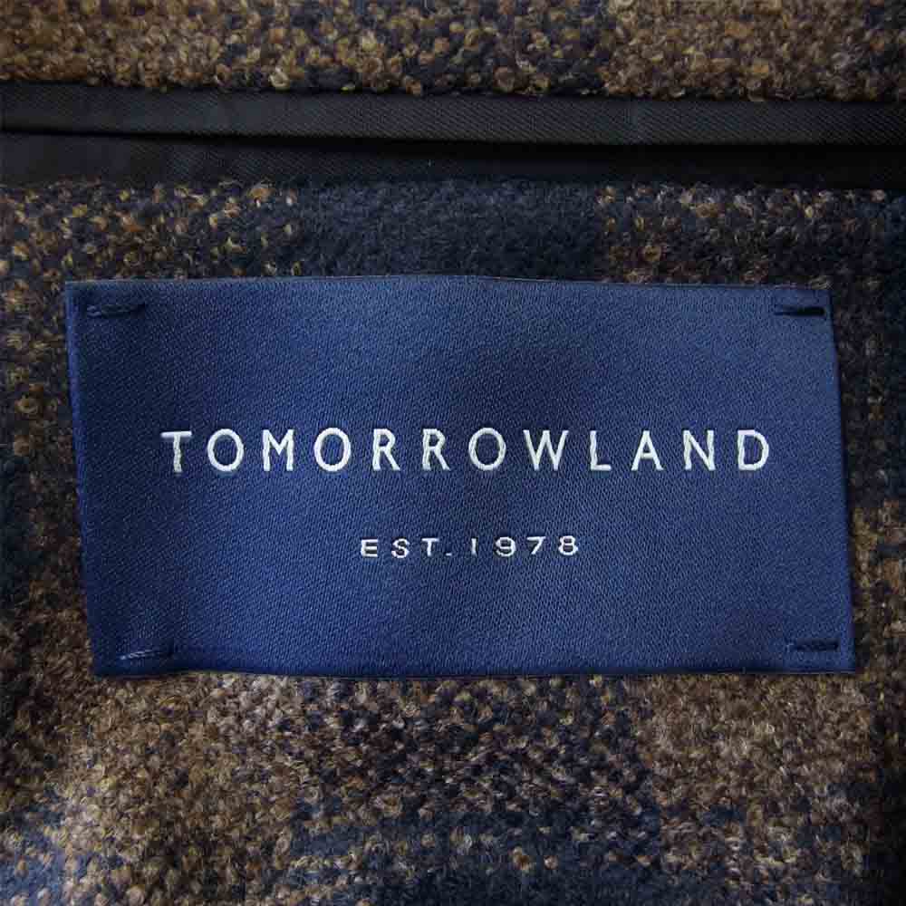 TOMORROWLAND トゥモローランド チェック 2B テーラードジャケット ブラウン系 ブラック系 42【美品】【中古】