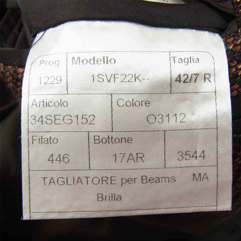 タリアトーレ 1SVF22K 国内正規品 BEAMS別注 イタリア製 ヘリンボーン 2B テーラード ジャケット ブラウン系 ブラック系 42【新古品】【未使用】【中古】