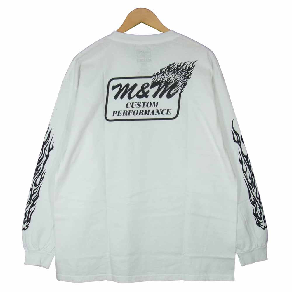 MASSES マシス SP02 × M&M PRINT L/S T-SHIRT エムアンドエム プリント 長袖 Tシャツ カットソー ホワイト系 XL【新古品】【未使用】【中古】