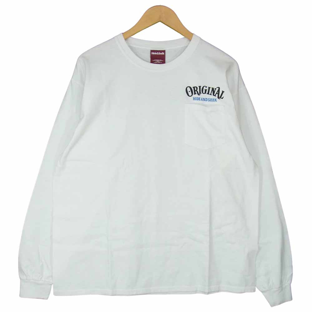 TENDERLOIN テンダーロイン × HIDE AND SEEK ハイドアンドシーク POCKET L/S TEE 20AW 長袖 Tシャツ　 ホワイト系 XL【極上美品】【中古】
