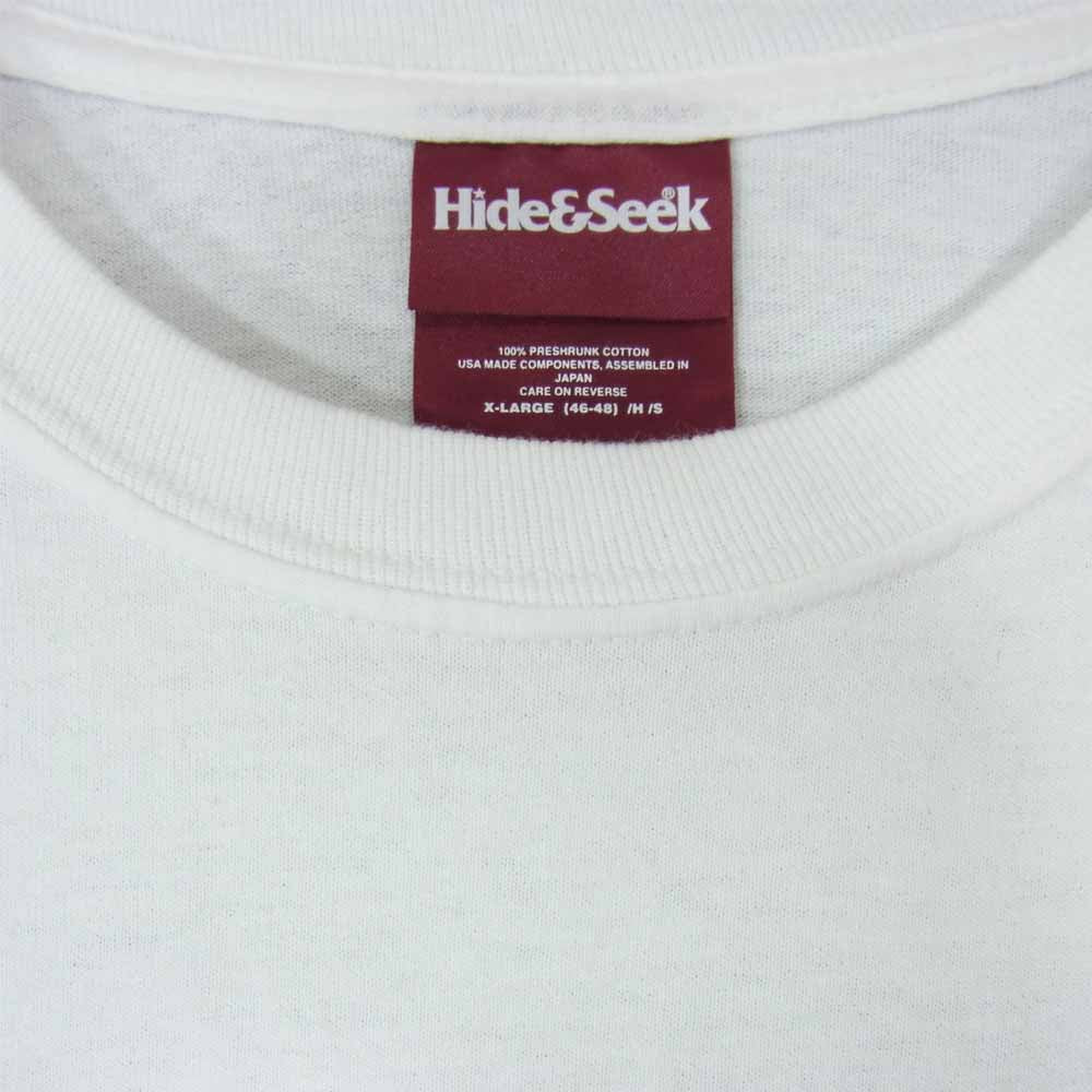 TENDERLOIN テンダーロイン × HIDE AND SEEK ハイドアンドシーク POCKET L/S TEE 20AW 長袖 Tシャツ　 ホワイト系 XL【極上美品】【中古】