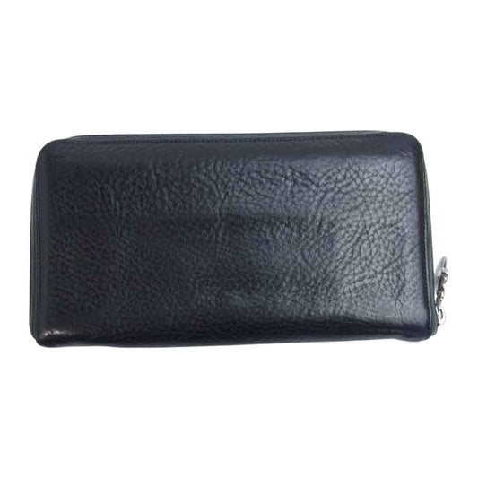 CHROME HEARTS クロムハーツ（原本有） 2020年購入品 レシート付 REC F ZIP 2 ラウンドジップ プレーン レザー ウォレット  ブラック系【中古】