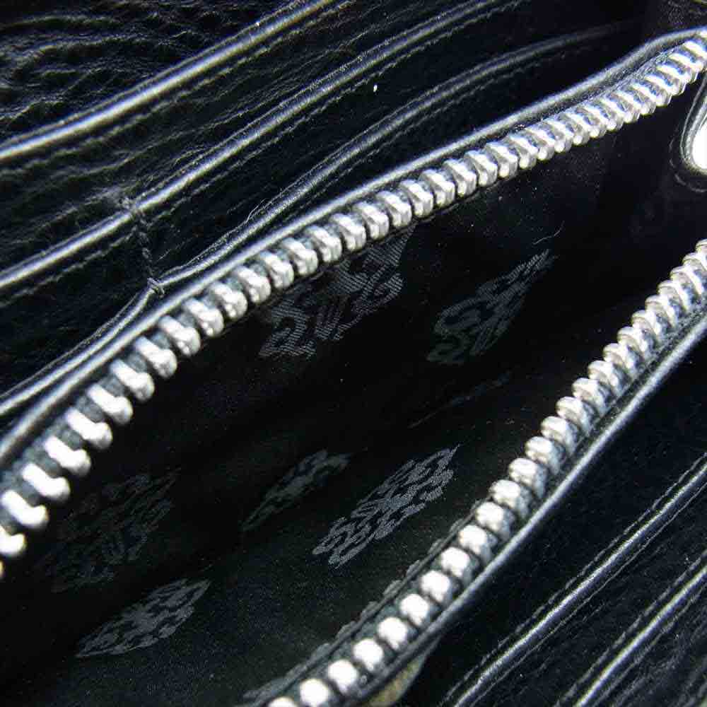 CHROME HEARTS クロムハーツ（原本有） 2020年購入品 レシート付 REC F ZIP 2 ラウンドジップ プレーン レザー ウォレット  ブラック系【中古】