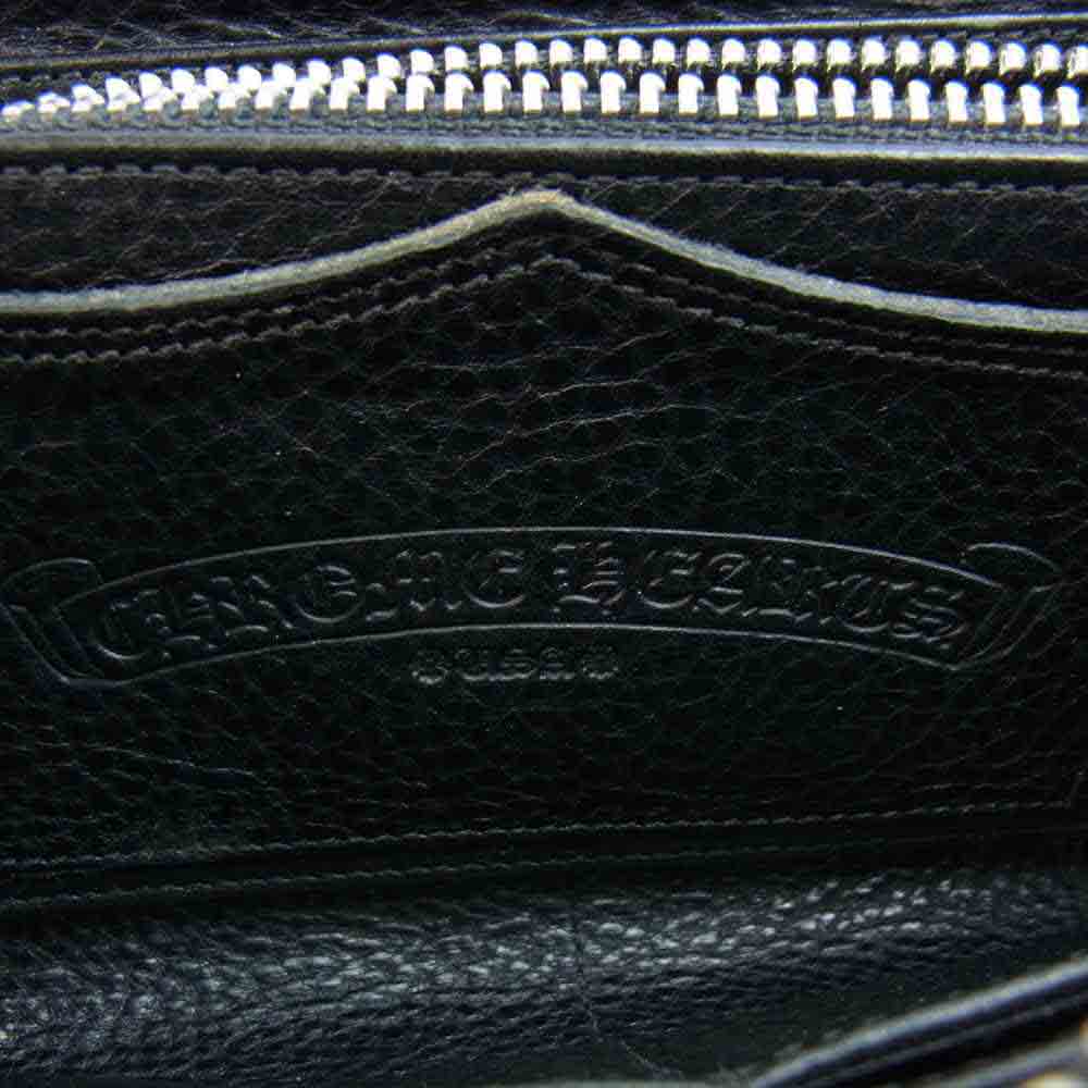 CHROME HEARTS クロムハーツ（原本有） 2020年購入品 レシート付 REC F ZIP 2 ラウンドジップ プレーン レザー ウォレット  ブラック系【中古】