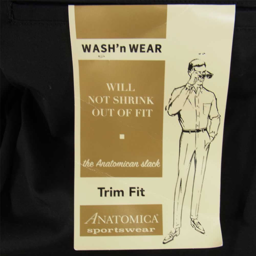 ANATOMICA アナトミカ 530-471-21 S19 トリムフィット スラックス トラウザー ブラック系 31【新古品】【未使用】【中古】