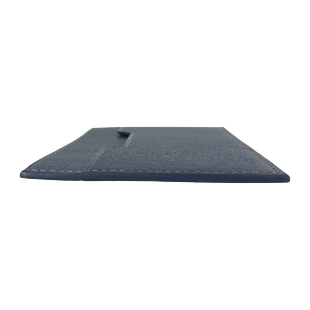 カミーユ・フォルネ カーフレザー カードケース ブルー系【極上美品】【中古】