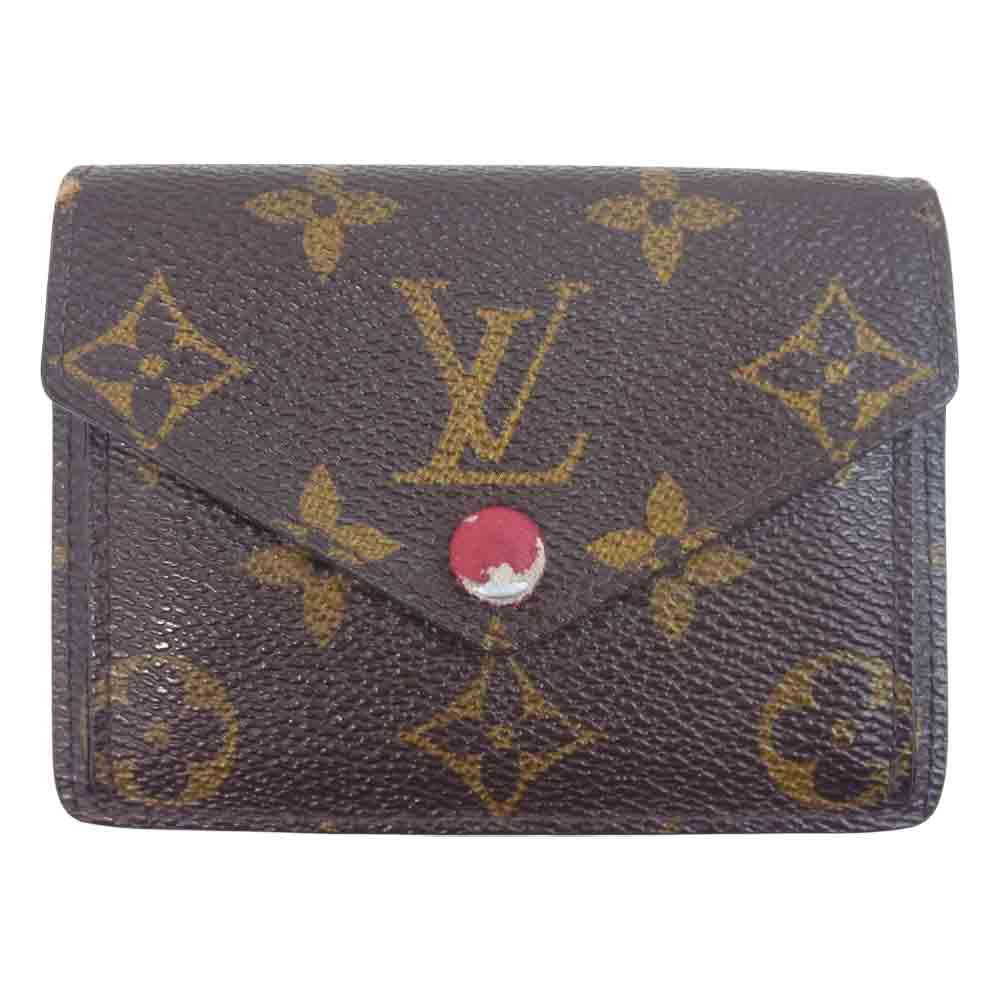 LOUIS VUITTON ルイ・ヴィトン M41938 モノグラム ポルトフォイユ ヴィクトリーヌ ウォレット ブラウン系 レッド系【中古】