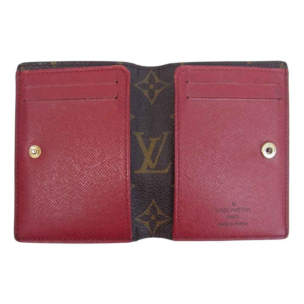 LOUIS VUITTON ルイ・ヴィトン M41938 モノグラム ポルトフォイユ ヴィクトリーヌ ウォレット ブラウン系 レッド系【中古】