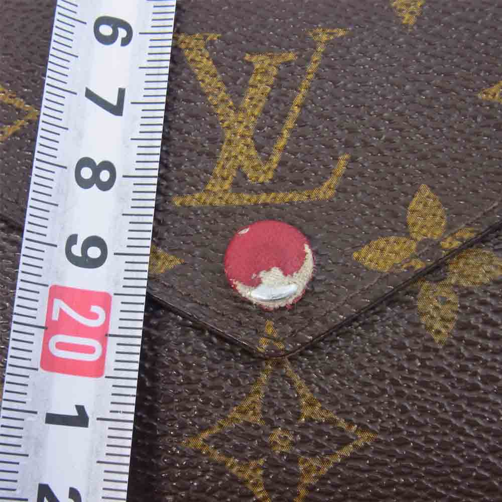 LOUIS VUITTON ルイ・ヴィトン M41938 モノグラム ポルトフォイユ ヴィクトリーヌ ウォレット ブラウン系 レッド系【中古】