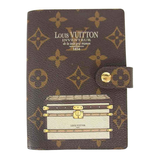 LOUIS VUITTON ルイ・ヴィトン R20028 モノグラム トランク アジェンダ PM 手帳 カバー ブラウン系【中古】
