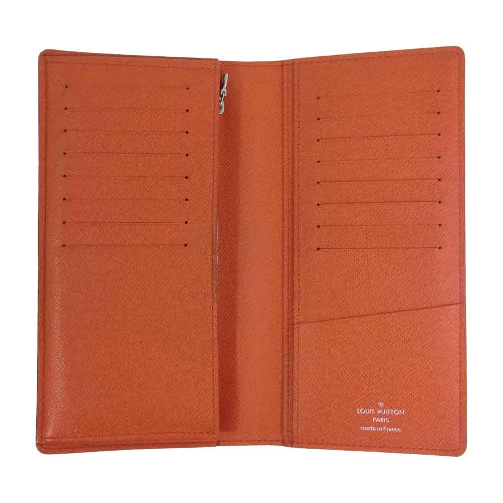 LOUIS VUITTON ルイ・ヴィトン M32839 タイガ ポルトフォイユ ブラザ 長財布 オレンジ系 レッド系【中古】