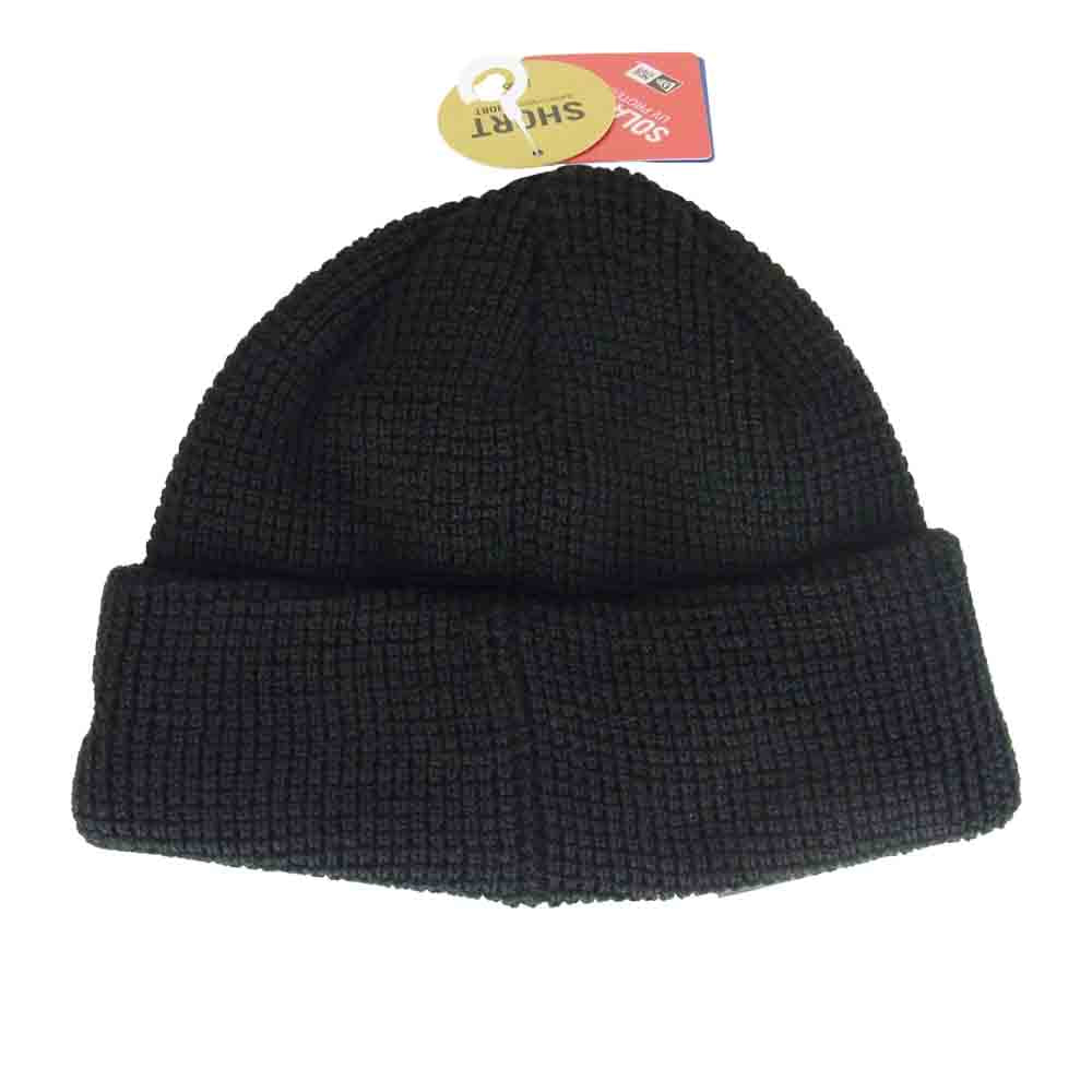 Yohji Yamamoto ヨウジヤマモト POUR HOMME プールオム 21AW HX-H68-977 NEWERA AC WAFFUL CUFF KNIT SHORT YY LEATHER PATCH ニューエラ ロゴレザーパッチ ニットキャップ ブラック系【新古品】【未使用】【中古】