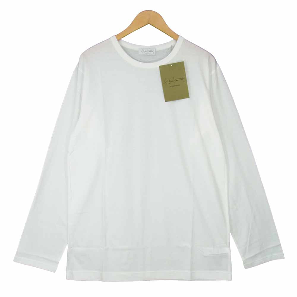 Yohji Yamamoto ヨウジヤマモト POUR HOMME プールオム 21AW HX-T03-070 ULTIMA PLAIN STITCH NEW ROUND NECK LONG SLEEVES ウルティマ天竺 新丸首 長袖カットソー ホワイト系 3【新古品】【未使用】【中古】