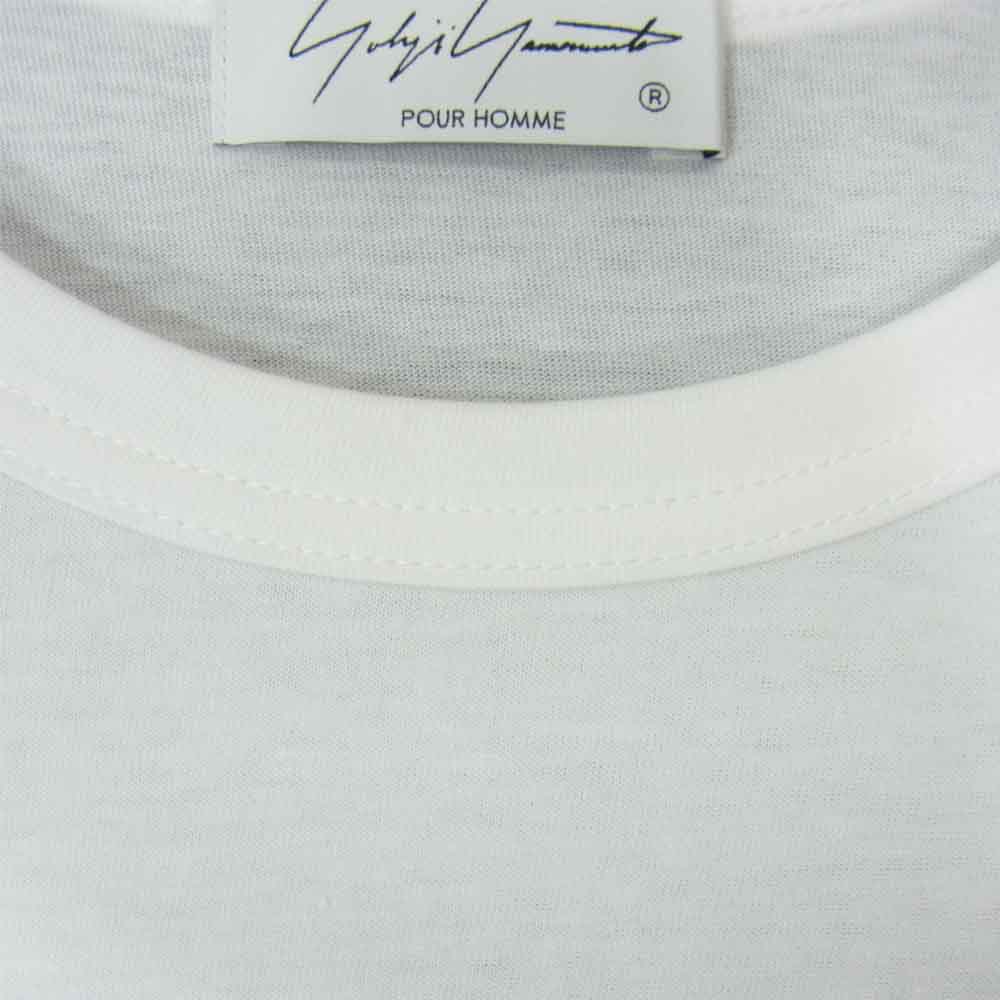Yohji Yamamoto ヨウジヤマモト POUR HOMME プールオム 21AW HX-T03-070 ULTIMA PLAIN STITCH NEW ROUND NECK LONG SLEEVES ウルティマ天竺 新丸首 長袖カットソー ホワイト系 3【新古品】【未使用】【中古】