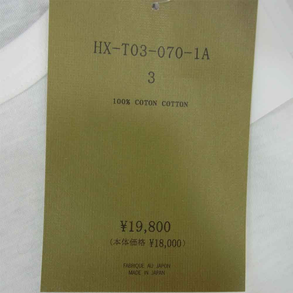 Yohji Yamamoto ヨウジヤマモト POUR HOMME プールオム 21AW HX-T03-070 ULTIMA PLAIN STITCH NEW ROUND NECK LONG SLEEVES ウルティマ天竺 新丸首 長袖カットソー ホワイト系 3【新古品】【未使用】【中古】