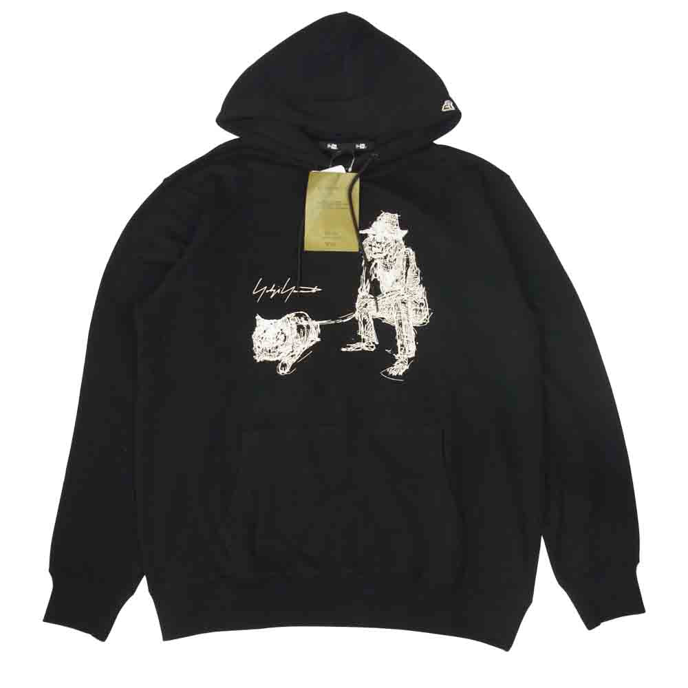 Yohji Yamamoto ヨウジヤマモト POUR HOMME プールオム 21AW HX-T85-985 New Era Yuuka Asakura DRAWING PRINT SWEAT PULLOVER HOODIE ニューエラ 朝倉優佳 デッサンプリント パーカー ブラック系 5【新古品】【未使用】【中古】