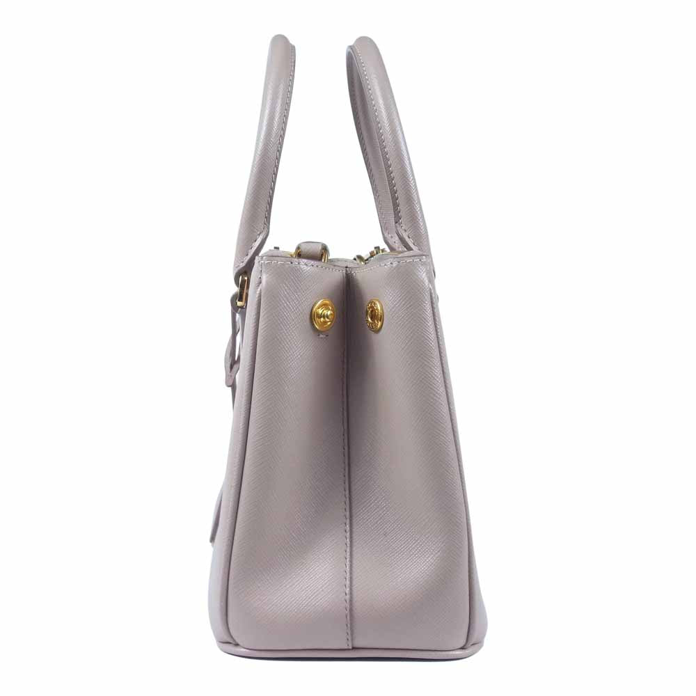 PRADA プラダ 1BA906  ガレリア サフィアーノ レザー マイクロ バッグ ショルダー ハンド ベージュ系【中古】