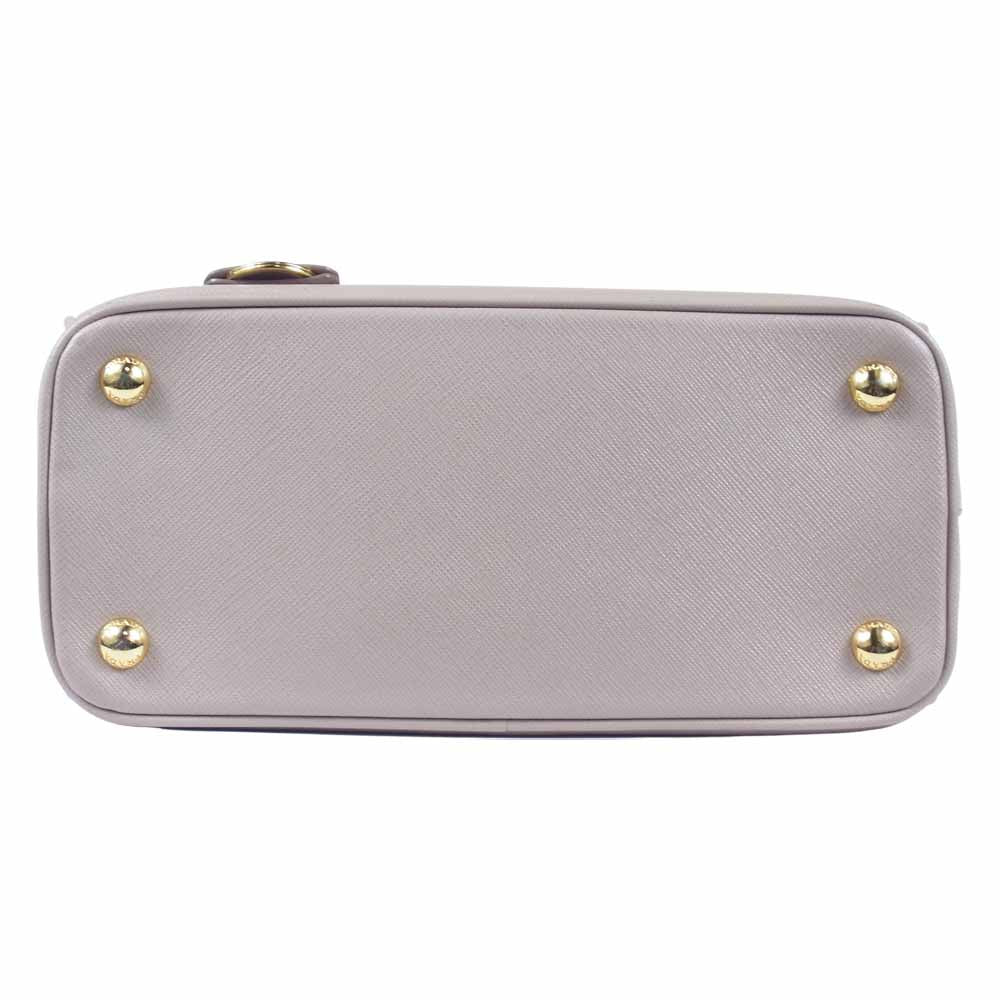 PRADA プラダ 1BA906  ガレリア サフィアーノ レザー マイクロ バッグ ショルダー ハンド ベージュ系【中古】