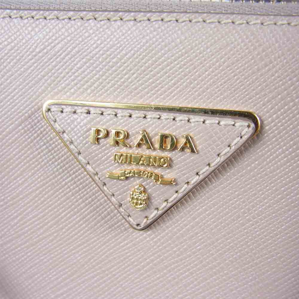 PRADA プラダ 1BA906  ガレリア サフィアーノ レザー マイクロ バッグ ショルダー ハンド ベージュ系【中古】