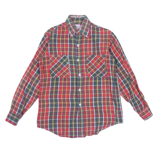 BIG MAC ビッグマック 70s 単色タグ チェック ネル シャツ チェックシャツ レッド系 SM【中古】
