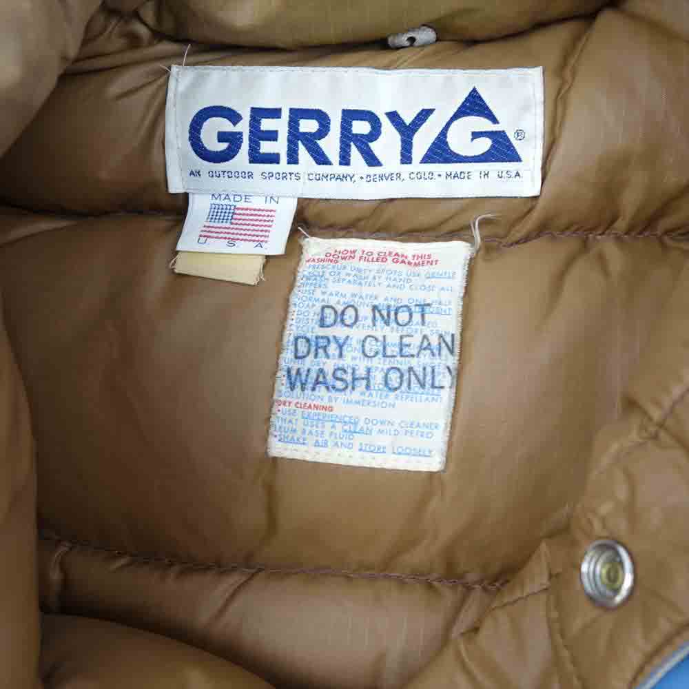 GERRY ジェリー 80s ダウン ベスト ライトブラウン系 ブルー系 S【中古】
